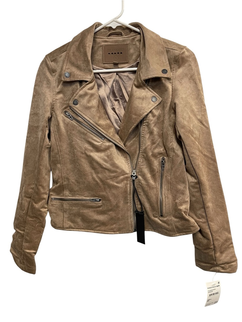 Blank NYC Taupe Suede Moto Jacket Modern Classic